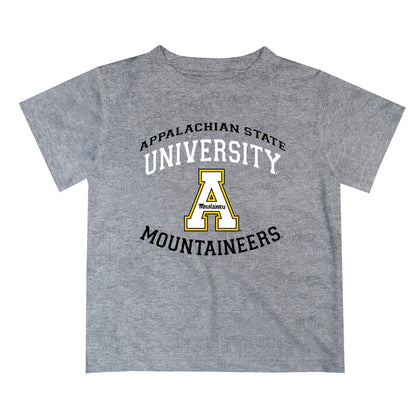 App State Mountaineers Vive La Fete Boys Game Day V1 Heather Gray Short Sleeve Tee Shirt