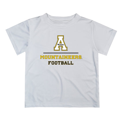 App State Mountaineers Vive La Fete Football V1 White Short Sleeve Tee Shirt