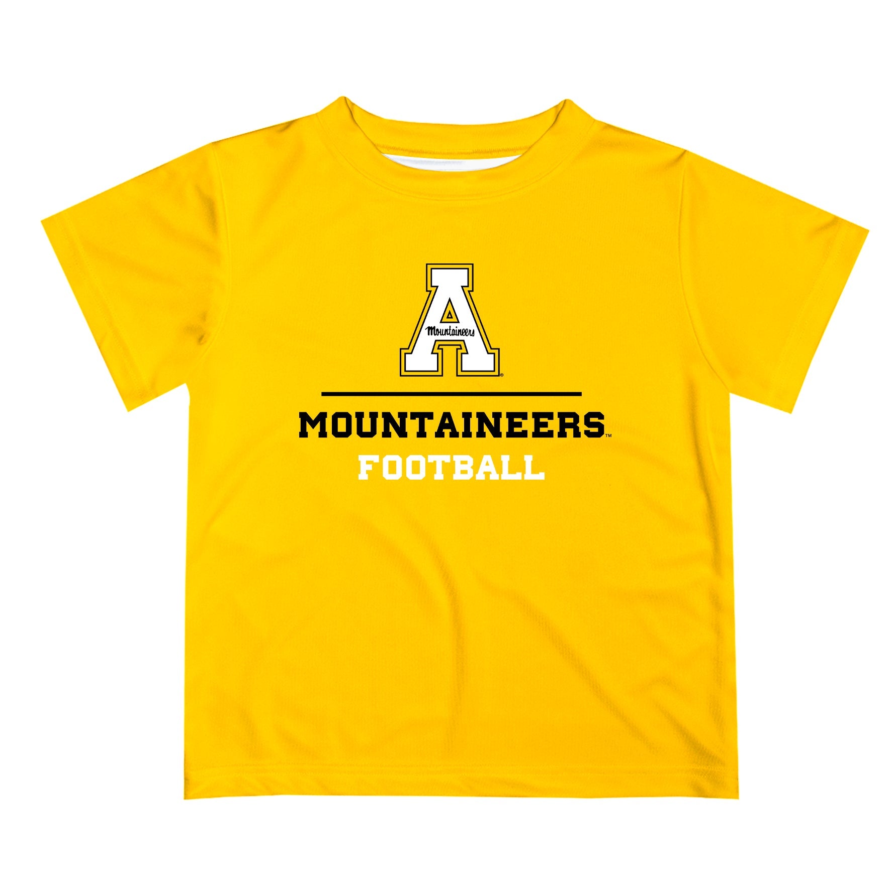 App State Mountaineers Vive La Fete Football V1 Gold Short Sleeve Tee Shirt