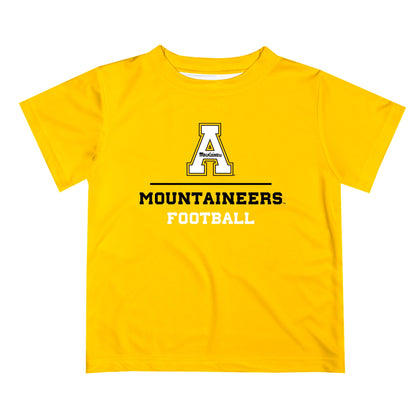 App State Mountaineers Vive La Fete Football V1 Gold Short Sleeve Tee Shirt