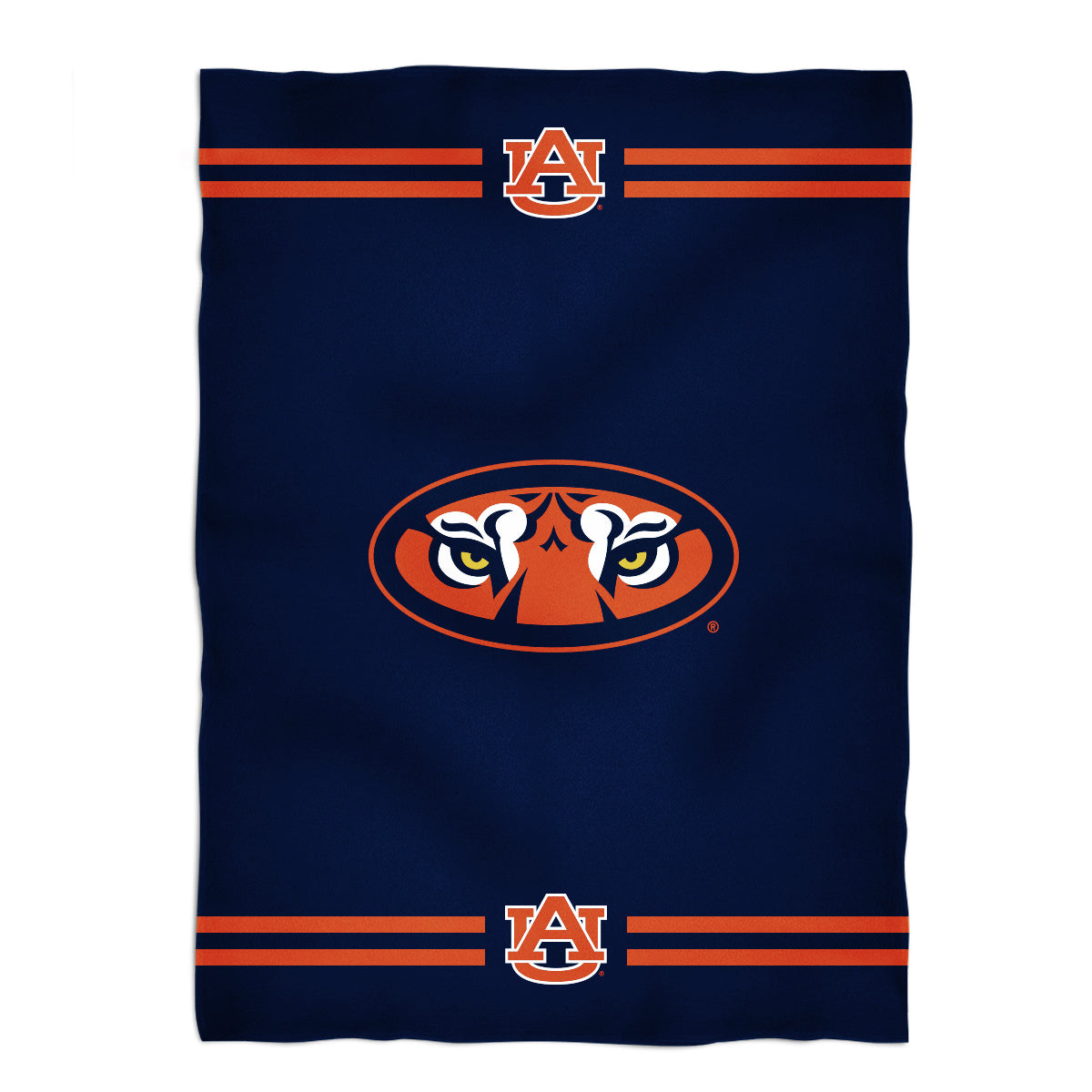 Auburn Tigers Game Day Soft Premium Fleece Blue Throw Blanket 40 x 58 Logo and Stripes