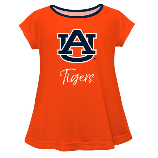 Auburn Tigers Girls Game Day Short Sleeve Orange Laurie Top by Vive La Fete