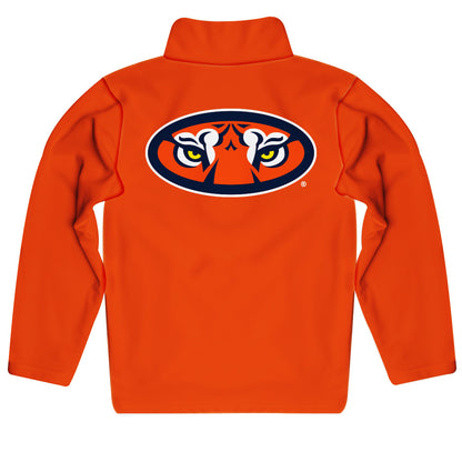 Auburn Tigers Game Day Solid Orange Quarter Zip Pullover for Infants Toddlers by Vive La Fete