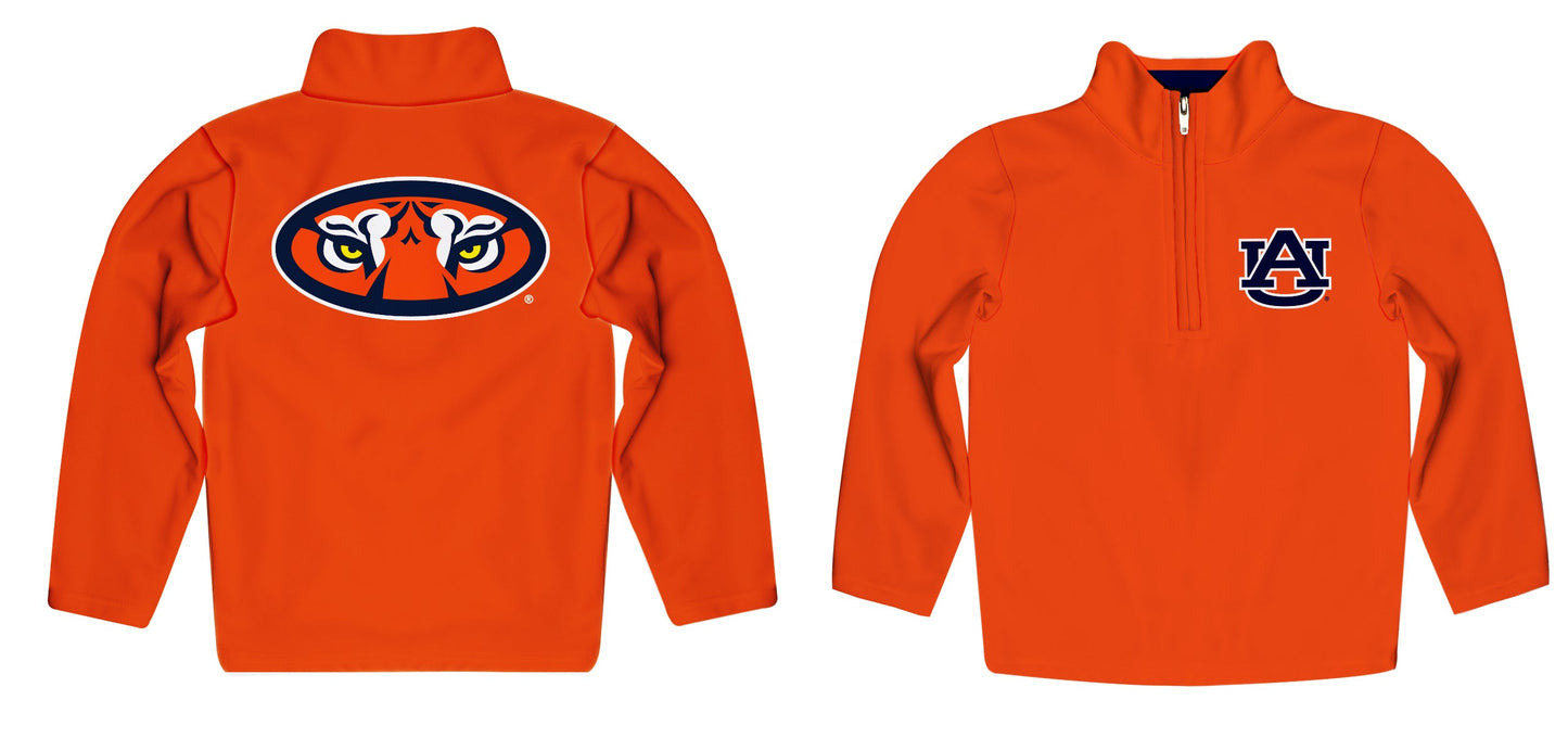 Auburn Tigers Game Day Solid Orange Quarter Zip Pullover for Infants Toddlers by Vive La Fete