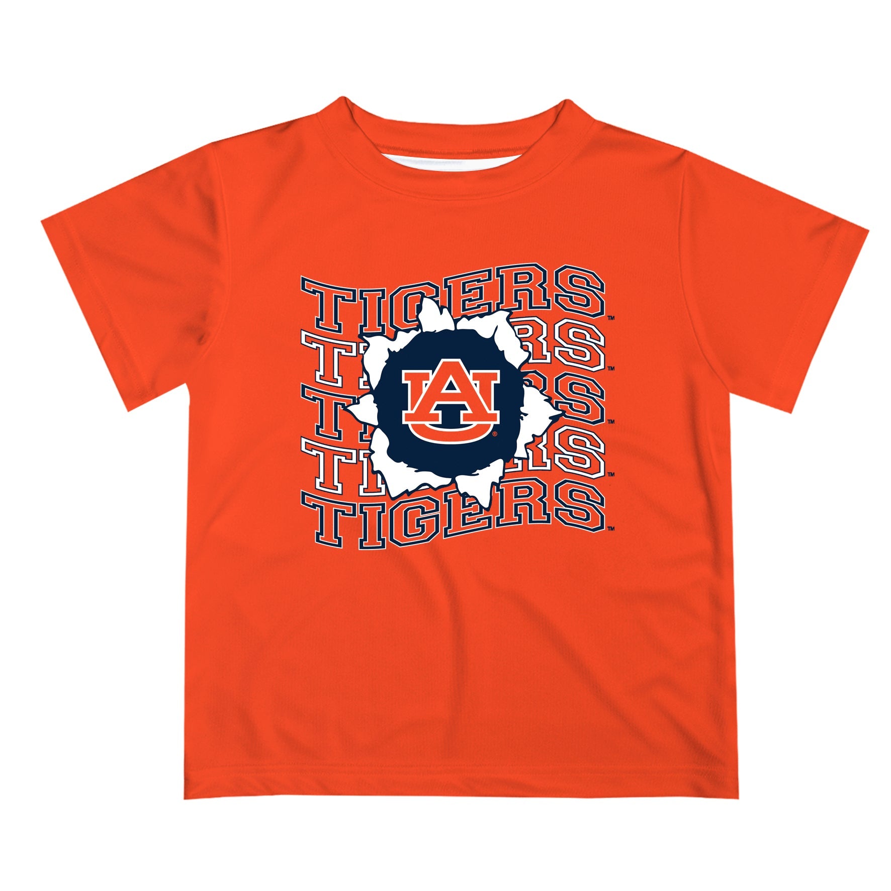 Auburn University Tigers Vive La Fete  Orange Art V1 Short Sleeve Tee Shirt