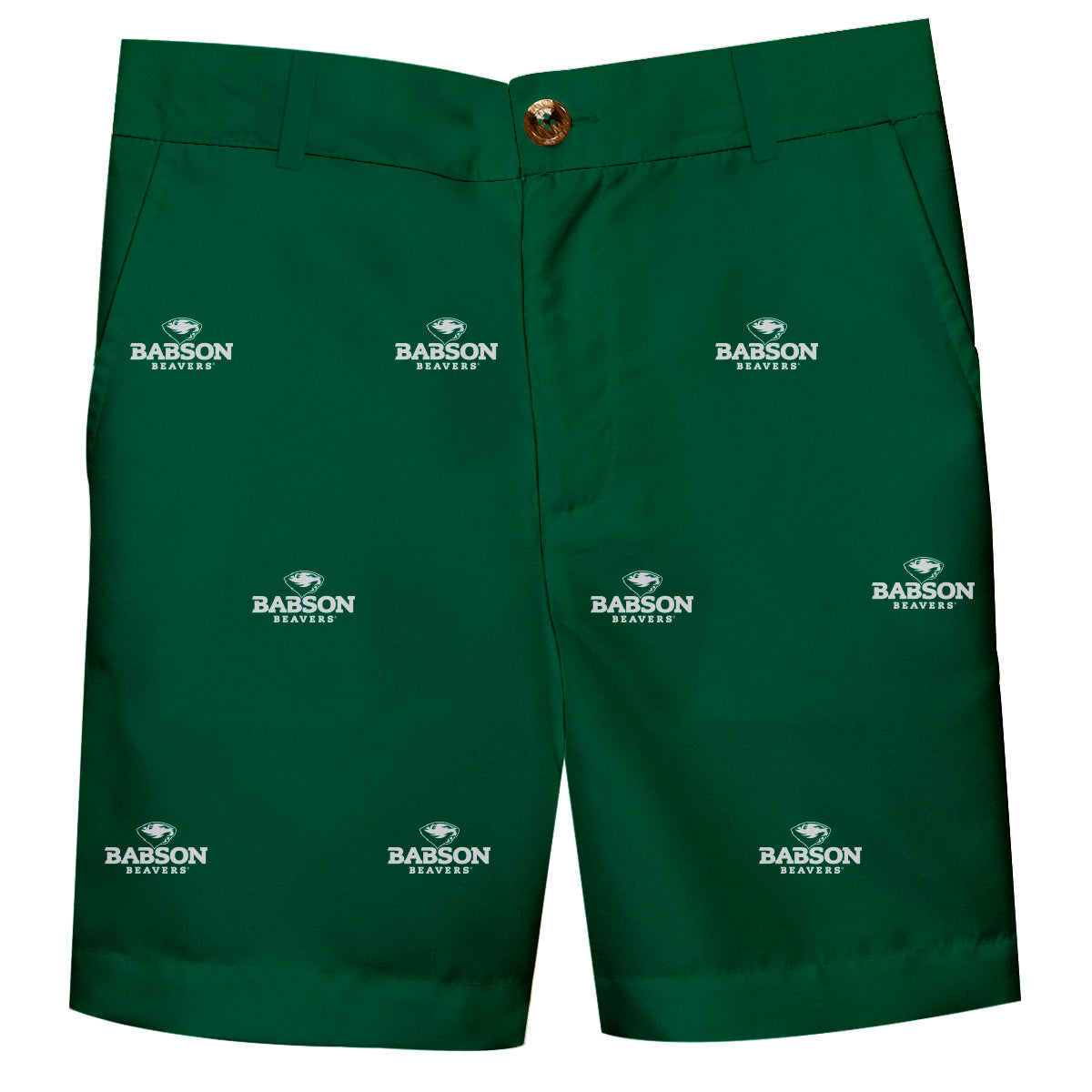 Babson College Beavers Boys Game Day Green Structured Shorts