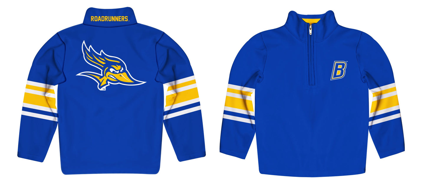 Cal State University Bakersfield Roadrunners CSUB Game Day Blue Quarter Zip Pullover for Infants Toddlers by Vive La Fete