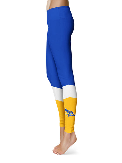 CSU Bakersfield Roadrunners Vive La Fete Game Day Collegiate Ankle Color Block Women Blue Gold Yoga Leggings