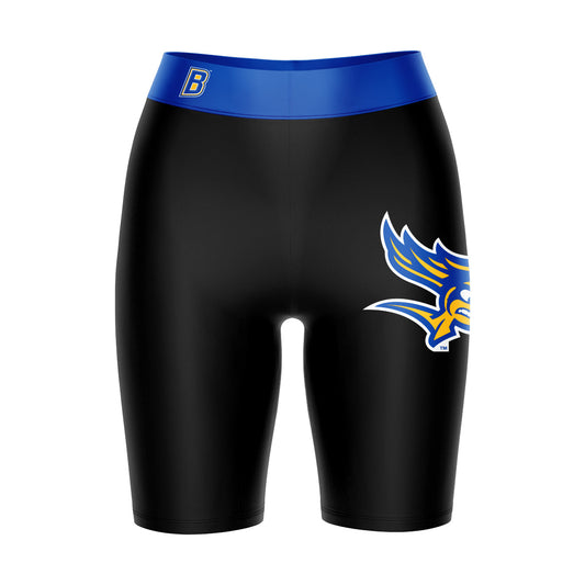 CSU Bakersfield Roadrunners Vive La Fete Game Day Logo on Thigh and Waistband Black and Blue Women Bike Short 9 Inseam