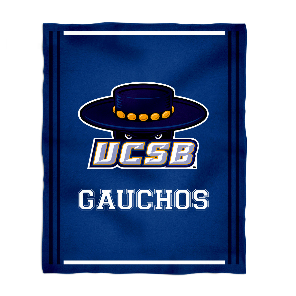 UC Santa Barbara Gauchos UCSB Kids Game Day Blue Plush Soft Minky Blanket 36 x 48 Mascot