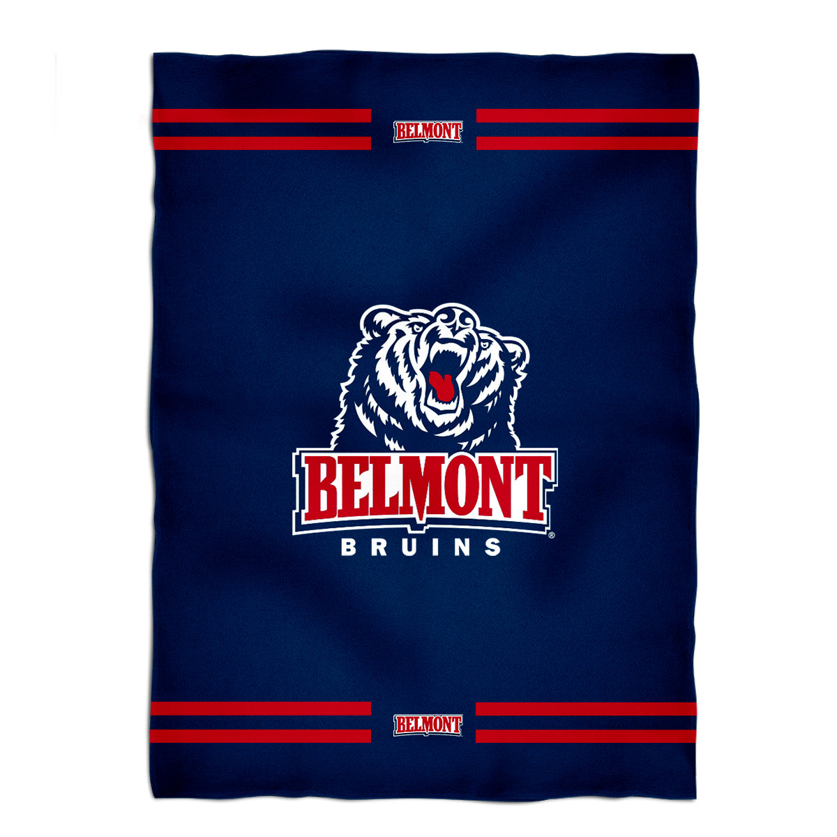 Belmont University Bruins Game Day Soft Premium Fleece Blue Throw Blanket 40 x 58 Logo and Stripes