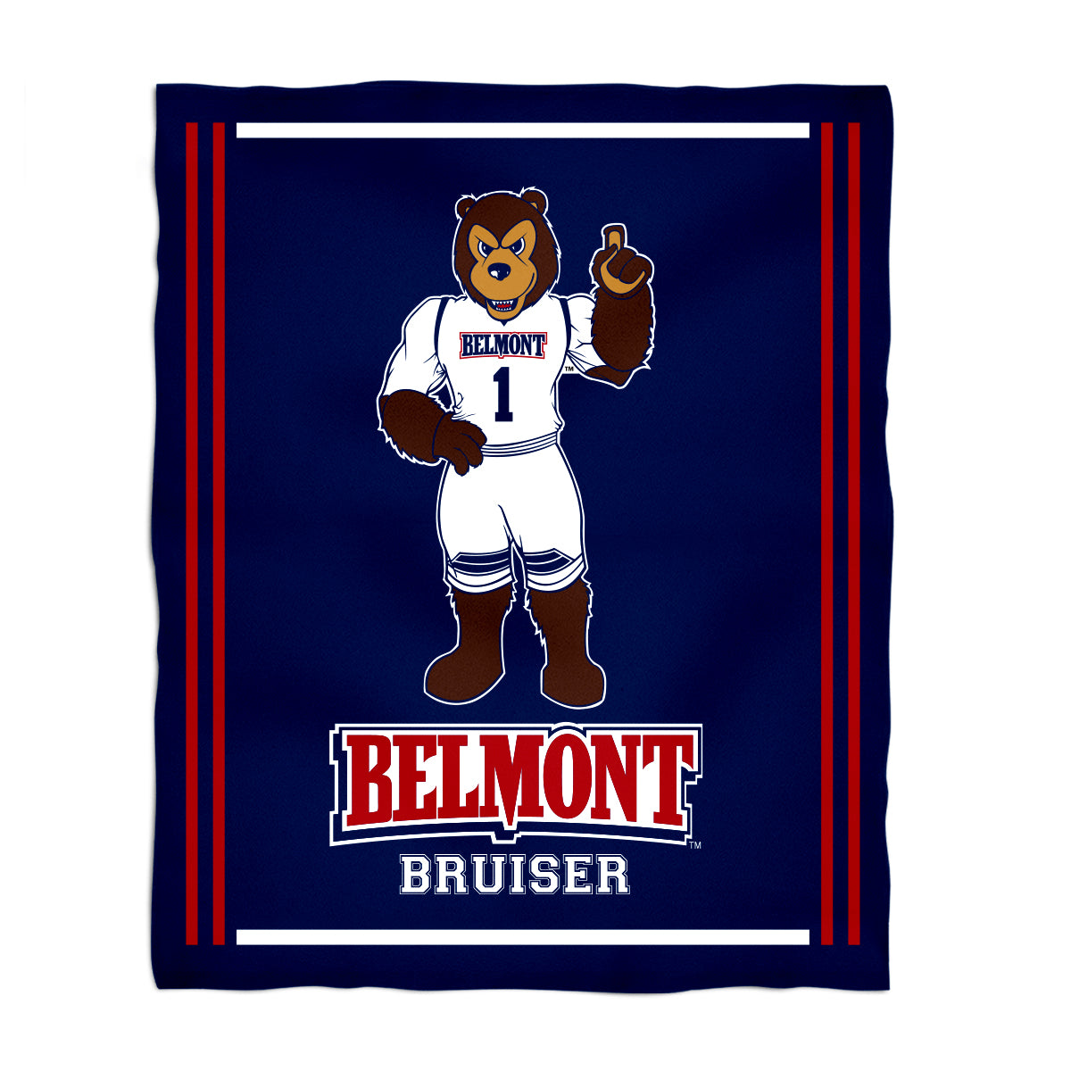 Belmont University Bruins Kids Game Day Blue Plush Soft Minky Blanket 36 x 48 Mascot