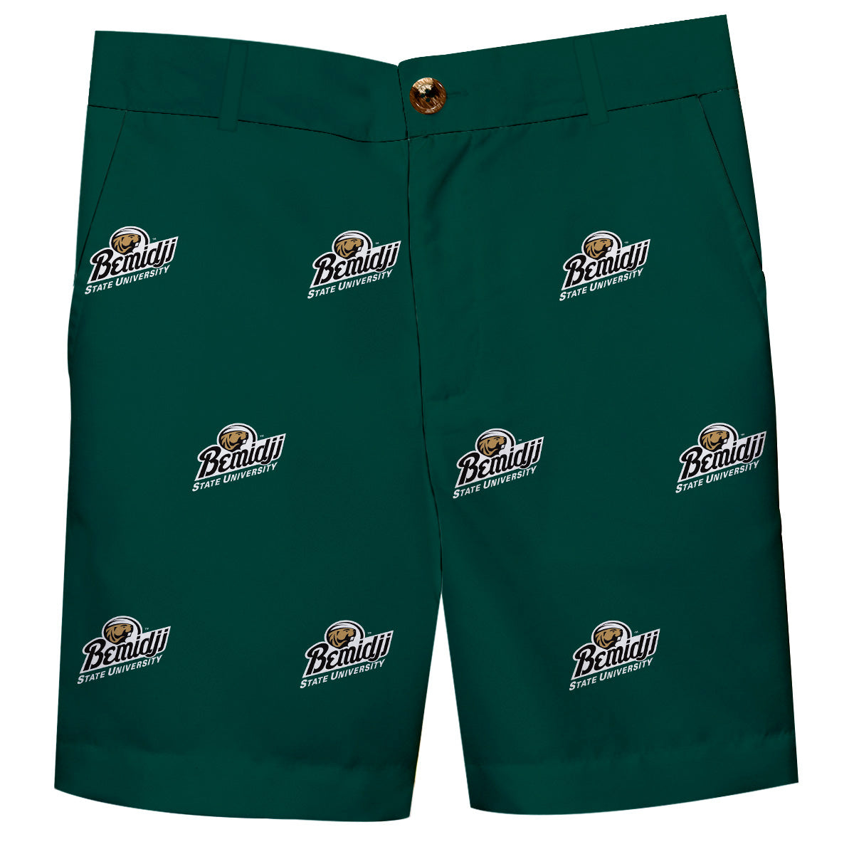 Bemidji State Beavers BSU Boys Game Day Green Structured Dress Shorts