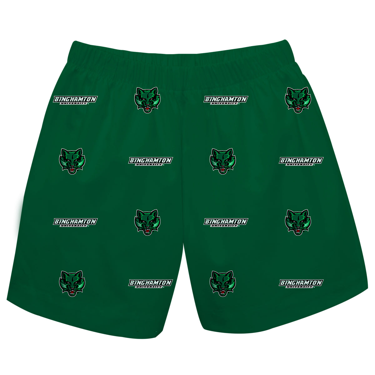 Binghamton University Bearcats Boys Game Day Elastic Waist Classic Play Green Pull On Shorts
