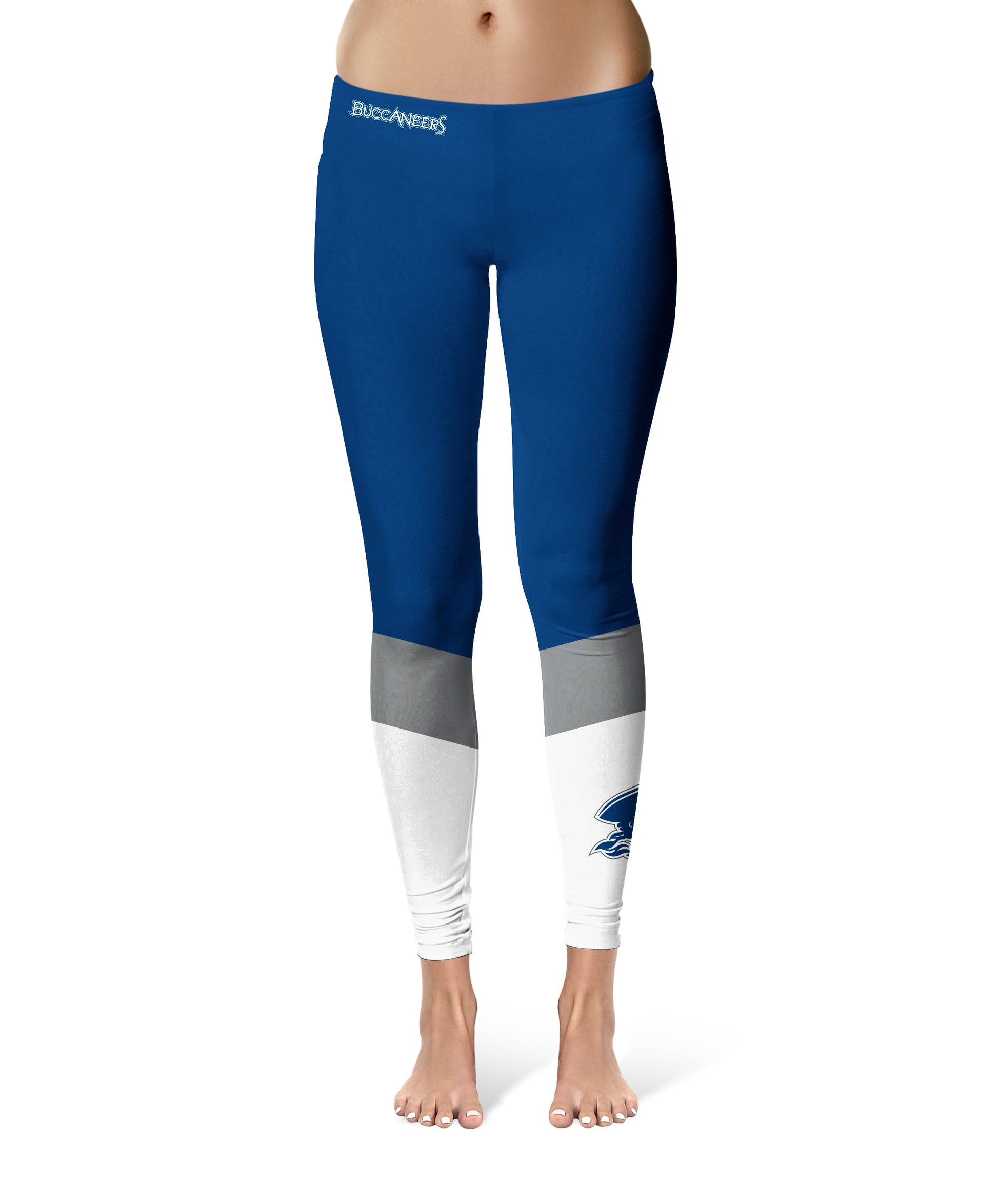 Blinn College Bucaneers Vive La Fete Game Day Collegiate Ankle Color Block Women Blue White Yoga Leggings