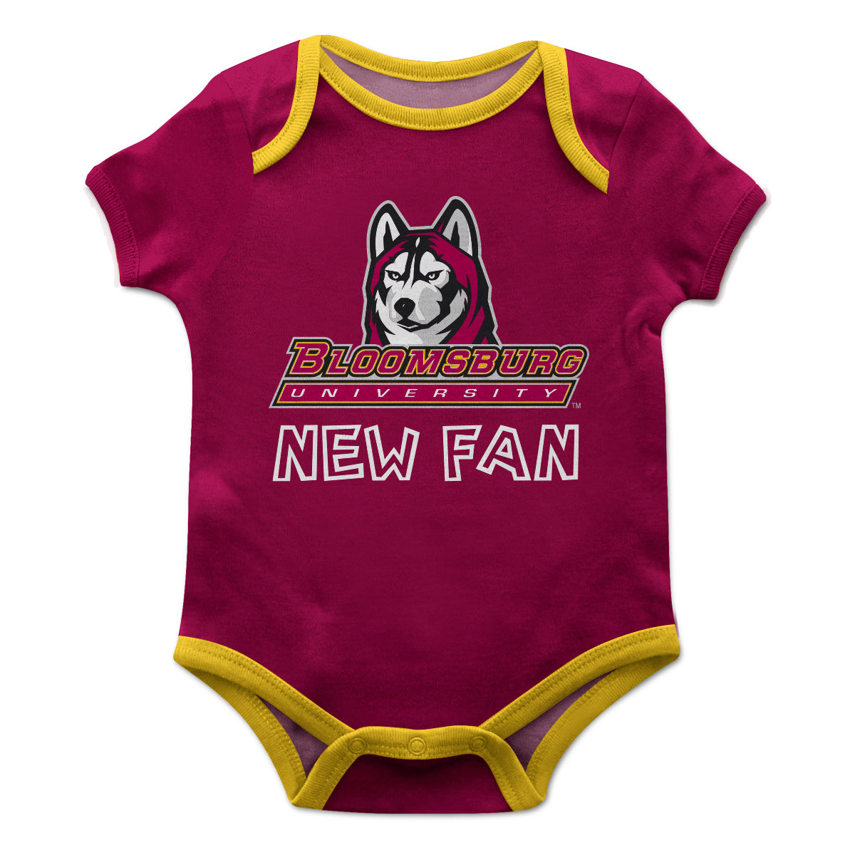 Bloomsburg University Huskies Infant Game Day Maroon Short Sleeve One Piece Jumpsuit by Vive La Fete