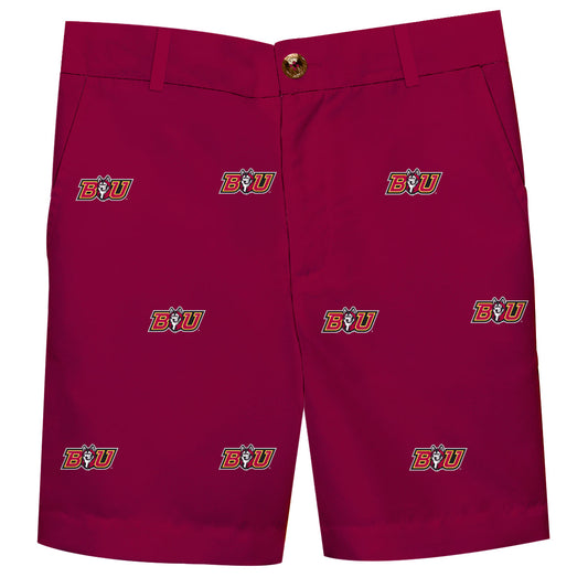 Bloomsburg University Huskies Boys Game Day Maroon Structured Shorts