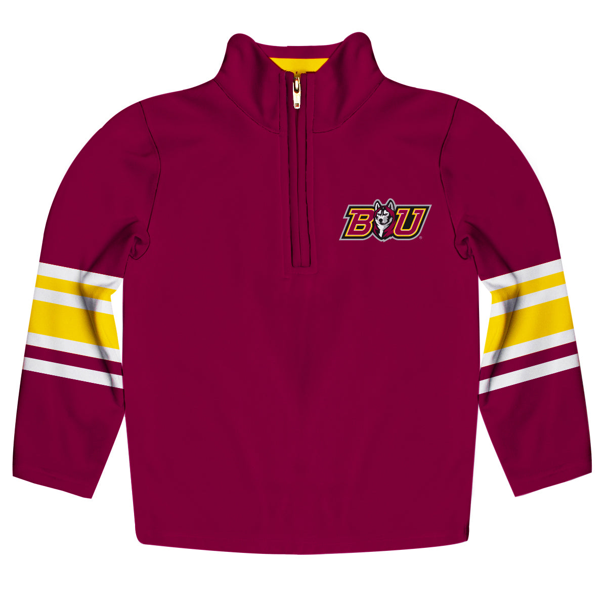 Bloomsburg University Huskies Game Day Maroon Quarter Zip Pullover for Infants Toddlers by Vive La Fete