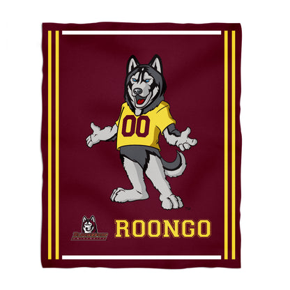 Bloomsburg University Huskies Kids Game Day Maroon Plush Soft Minky Blanket 36 x 48 Mascot