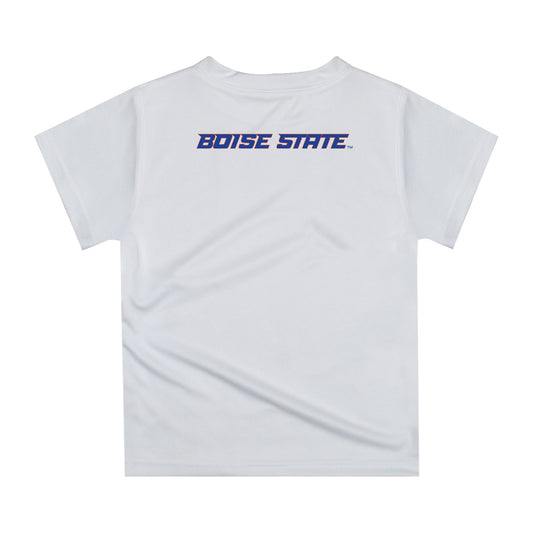 Mouseover Image, Boise State University Broncos Original Dripping Football Helmet White T-Shirt by Vive La Fete