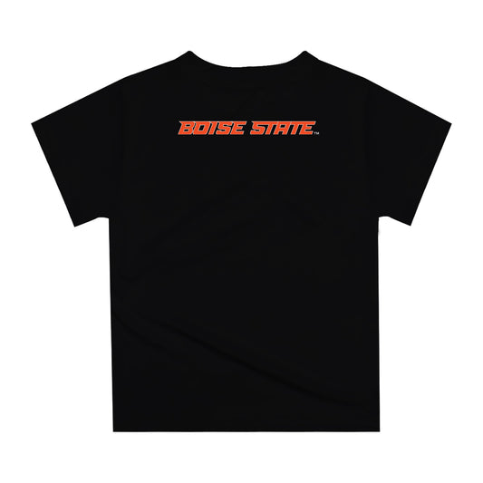 Mouseover Image, Boise State University Broncos Original Dripping Football Helmet Black T-Shirt by Vive La Fete