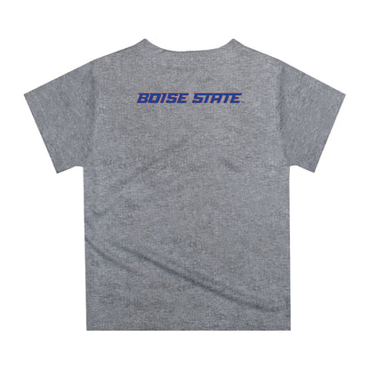Boise State University Broncos Original Dripping Football Helmet Heather Gray T-Shirt by Vive La Fete