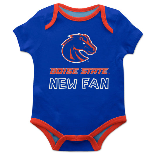 Boise State Broncos Infant Game Day Royal Short Sleeve One Piece Jumpsuit New Fan Mascot and Name Bodysuit by Vive La Fete