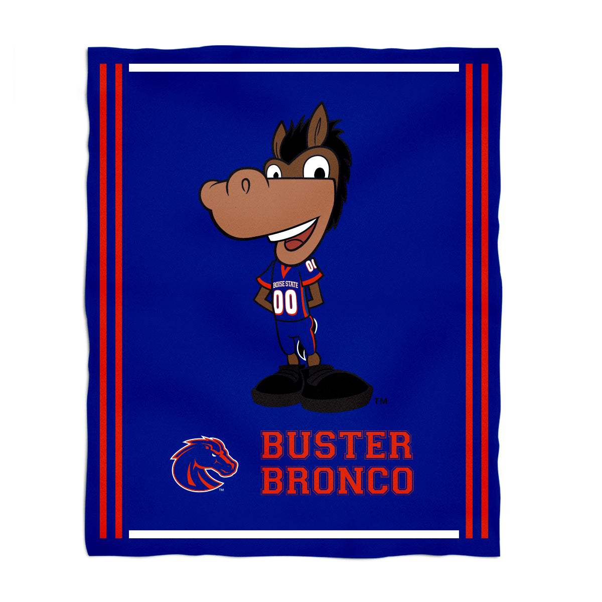 Boise State University Broncos Kids Game Day Blue Plush Soft Minky Blanket 36 x 48 Mascot