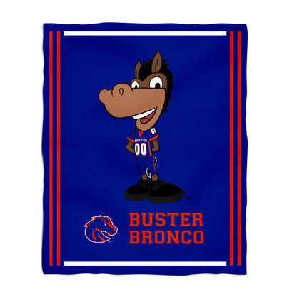 Boise State University Broncos Kids Game Day Blue Plush Soft Minky Blanket 36 x 48 Mascot