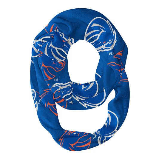 Boise State Broncos Vive La Fete Repeat Logo Game Day Collegiate Women Light Weight Ultra Soft Infinity Scarf