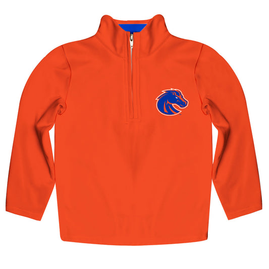 Boise State Broncos Game Day Solid Orange Quarter Zip Pullover for Infants Toddlers by Vive La Fete