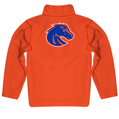 Boise State Broncos Game Day Solid Orange Quarter Zip Pullover for Infants Toddlers by Vive La Fete