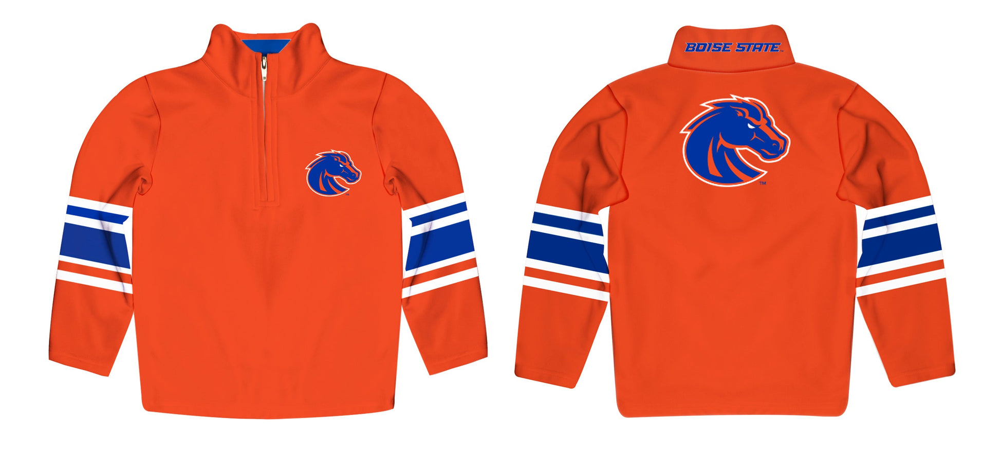 Boise State Broncos Game Day Orange Quarter Zip Pullover for Infants Toddlers by Vive La Fete