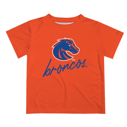 Boise State Broncos Vive La Fete Script V1 Orange Short Sleeve Tee Shirt