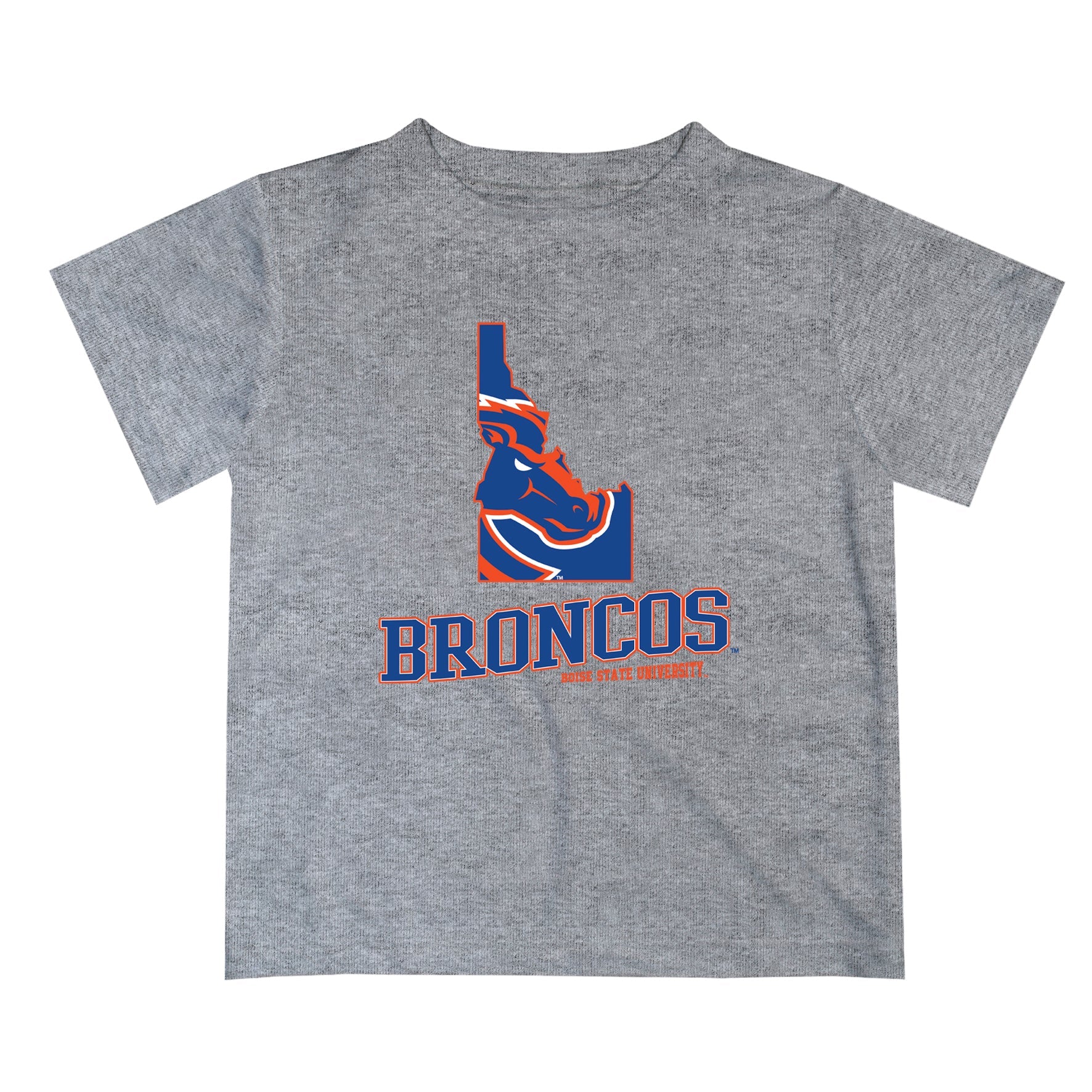 Boise State Broncos Vive La Fete State Map Heather Gray Sleeve Tee Shirt