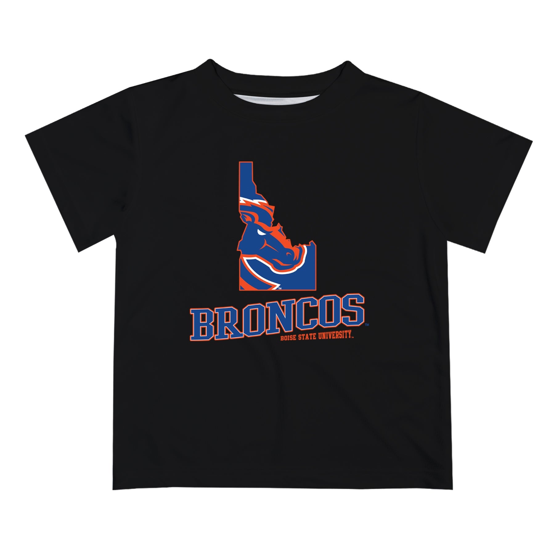 Boise State Broncos Vive La Fete State Map Black Sleeve Tee Shirt