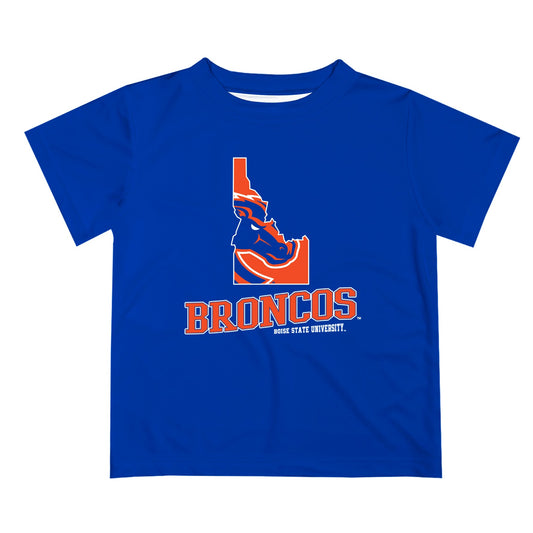 Mouseover Image, Boise State Broncos Vive La Fete State Map Orange Sleeve Tee Shirt