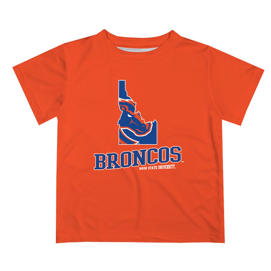 Boise State Broncos Vive La Fete State Map Orange Sleeve Tee Shirt