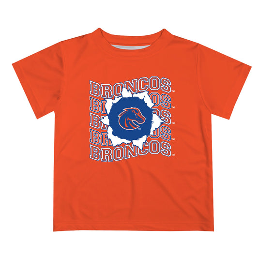 Boise State Broncos Vive La Fete Orange Art V1 Short Sleeve Tee Shirt