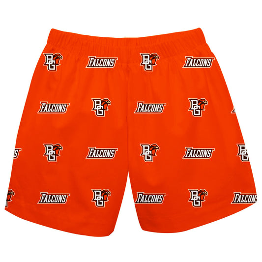 Bowling Green Falcons Boys Game Day Elastic Waist Classic Play Orange Pull On Shorts