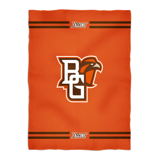 Bowling Green Falcons Game Day Soft Premium Fleece Orange Throw Blanket 40 x 58 Logo and Stripes