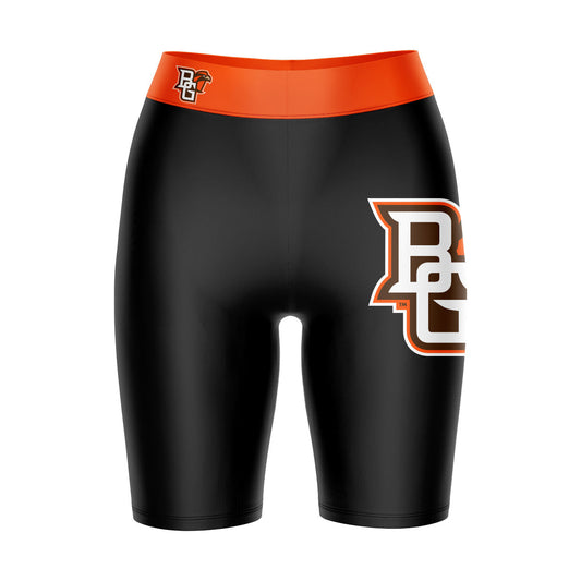 Bowling Green Falcons Vive La Fete Game Day Logo on Thigh and Waistband Black and Orange Women Bike Short 9 Inseam"