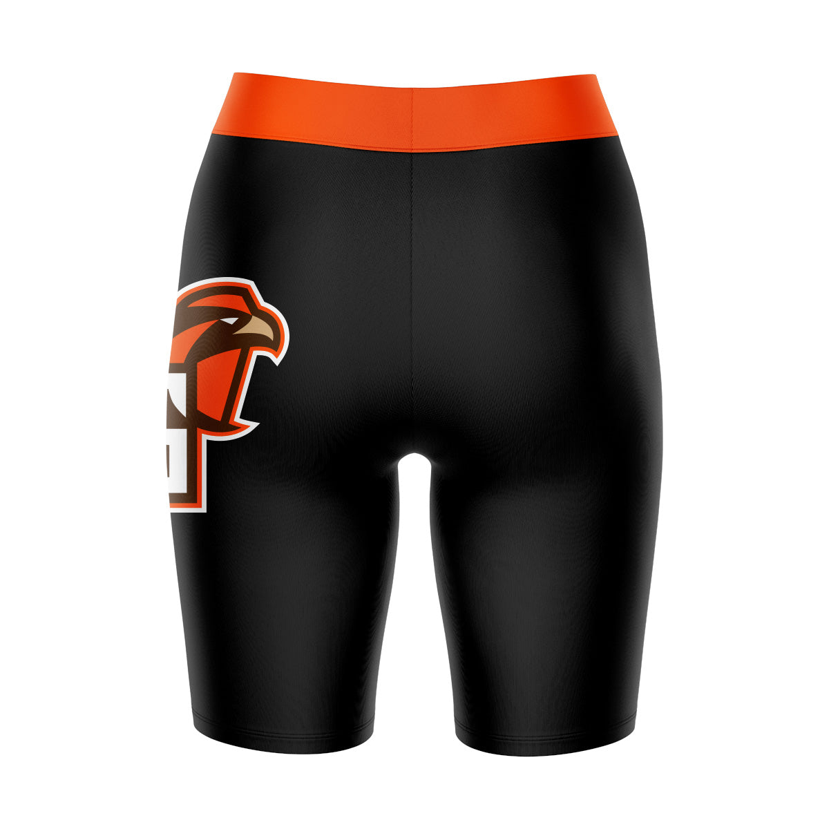 Bowling Green Falcons Vive La Fete Game Day Logo on Thigh and Waistband Black and Orange Women Bike Short 9 Inseam"