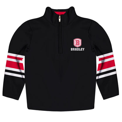 Bradley University Braves Game Day Black Quarter Zip Pullover for Infants Toddlers by Vive La Fete