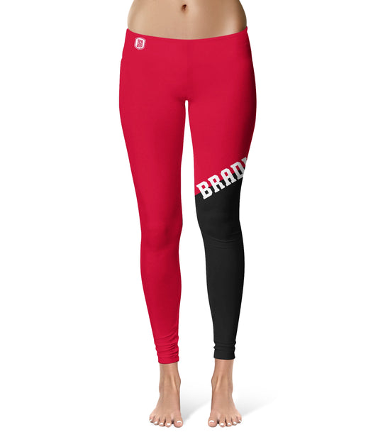 Bardley University Braves Vive La Fete Game Day Collegiate Leg Color Block Women Red Black Yoga Leggings