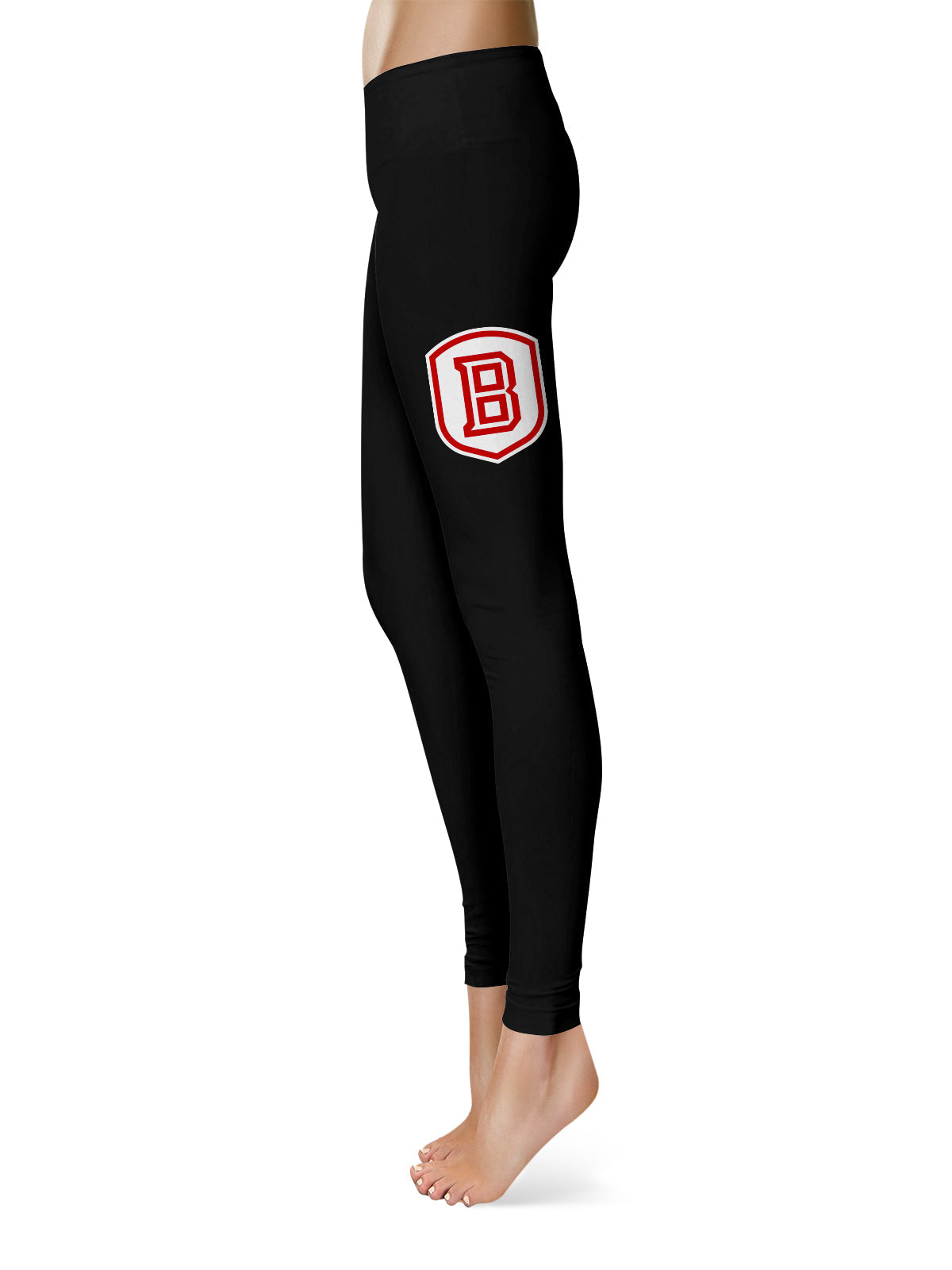 Bradley Braves Vive La Fete Game Day Collegiate Large Logo on Thigh Women Black Yoga Leggings 2.5 Waist Tights
