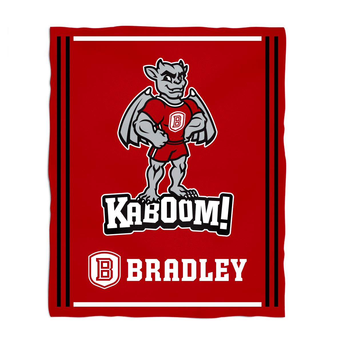 Bradley University Braves Kids Game Day Red Plush Soft Minky Blanket 36 x 48 Mascot