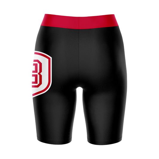 Mouseover Image, Bradley Braves Vive La Fete Game Day Logo on Thigh and Waistband Black and Red Women Bike Short 9 Inseam