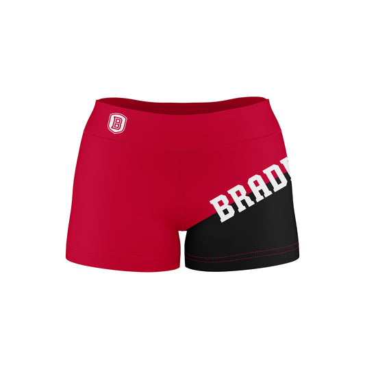 Bardley University Braves Vive La Fete Game Day Collegiate Leg Color Block Women Red Black Optimum Yoga Short