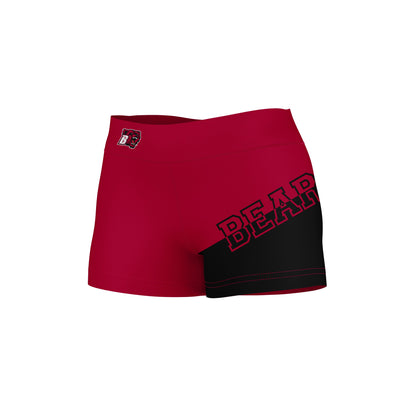 Bridgewater State Bears BSU Vive La Fete Game Day Collegiate Leg Color Block Women Red Black Optimum Yoga Short - Vive La F̻te - Online Apparel Store